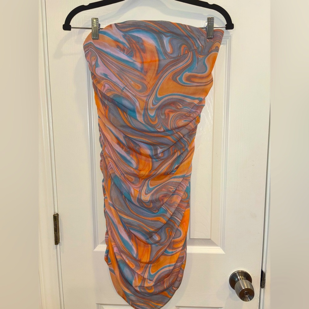Forever 21 Orange and Blue tube dress